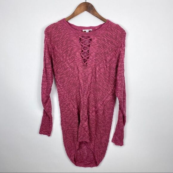 Cloud Chaser Pink Loose Knit Sweater Medium - Picture 1 of 6
